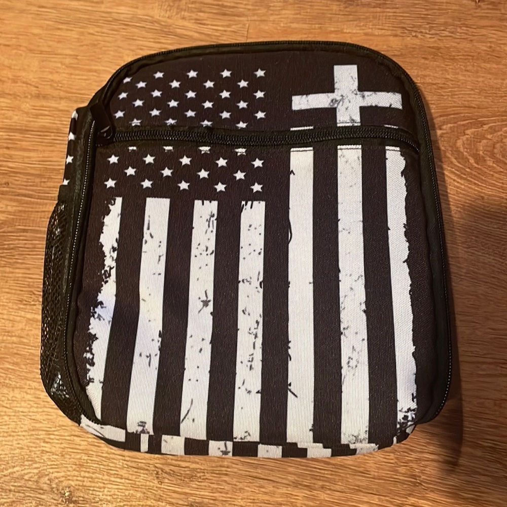 Distressed white American flag Lunchbox